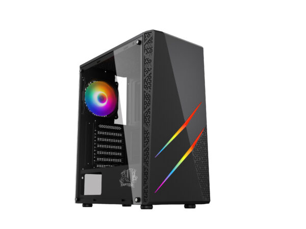 Gabinete Raptor Blaze Force TG Mid-Tower RGB Fan x1 w/button control (6719)