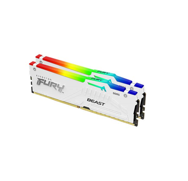 Memoria DDR5 Kingston 32GB (2x16GB) 6000 MHz FURY Beast White RGB (5889)