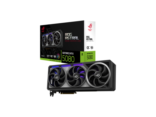 PLACA DE VIDEO  ASUS ROG Astral GeForce RTX 5080 16GB GDDR7 OC Edition ROG-ASTRAL-RTX5080-O16G-GAMING PCI-Express 5.0 DLSS 4.0 Video Card