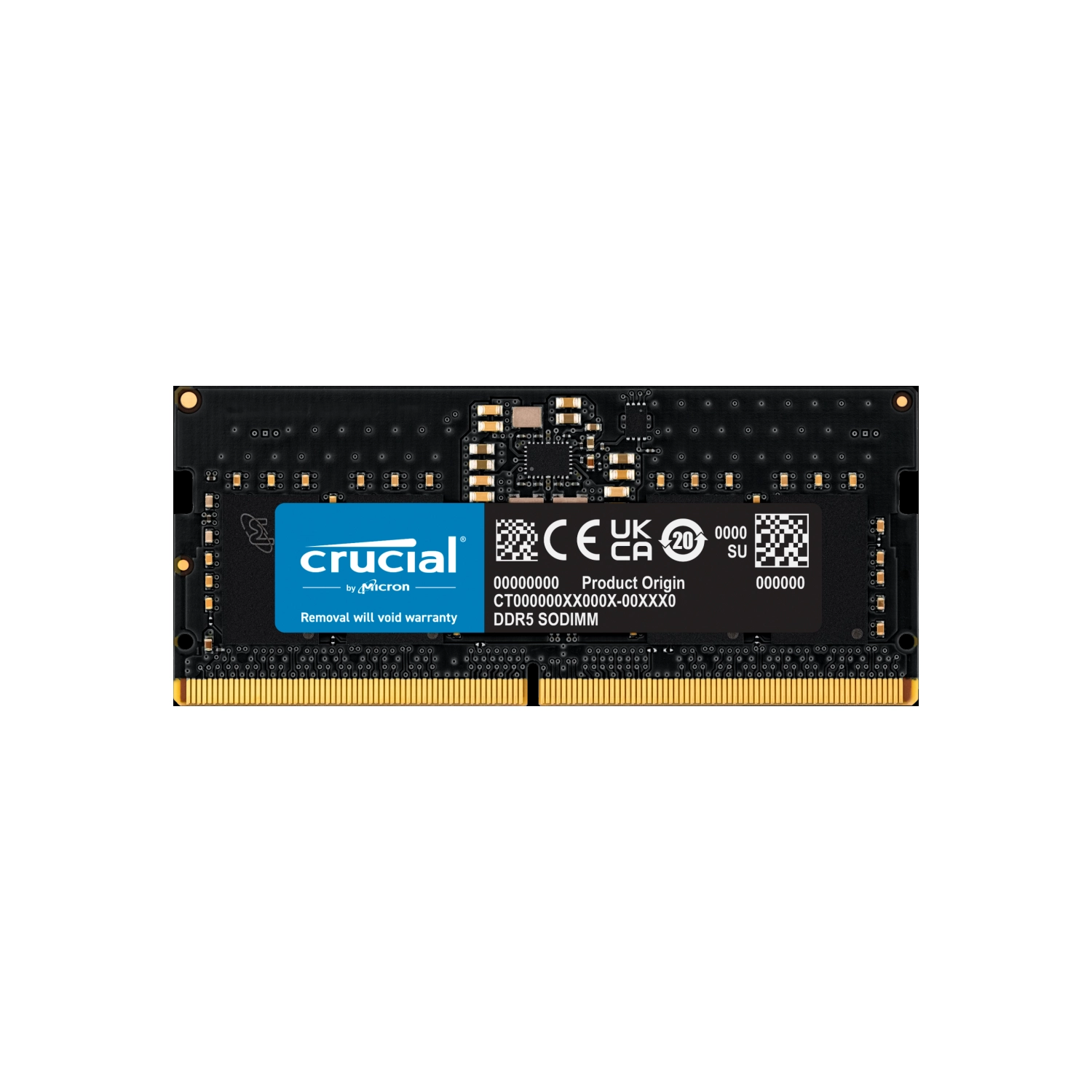 MEMORIA RAM SODIMM CRUCIAL CT 8GB DDR5 4800MHZ CL40 1.10V SINGLE NEGRO