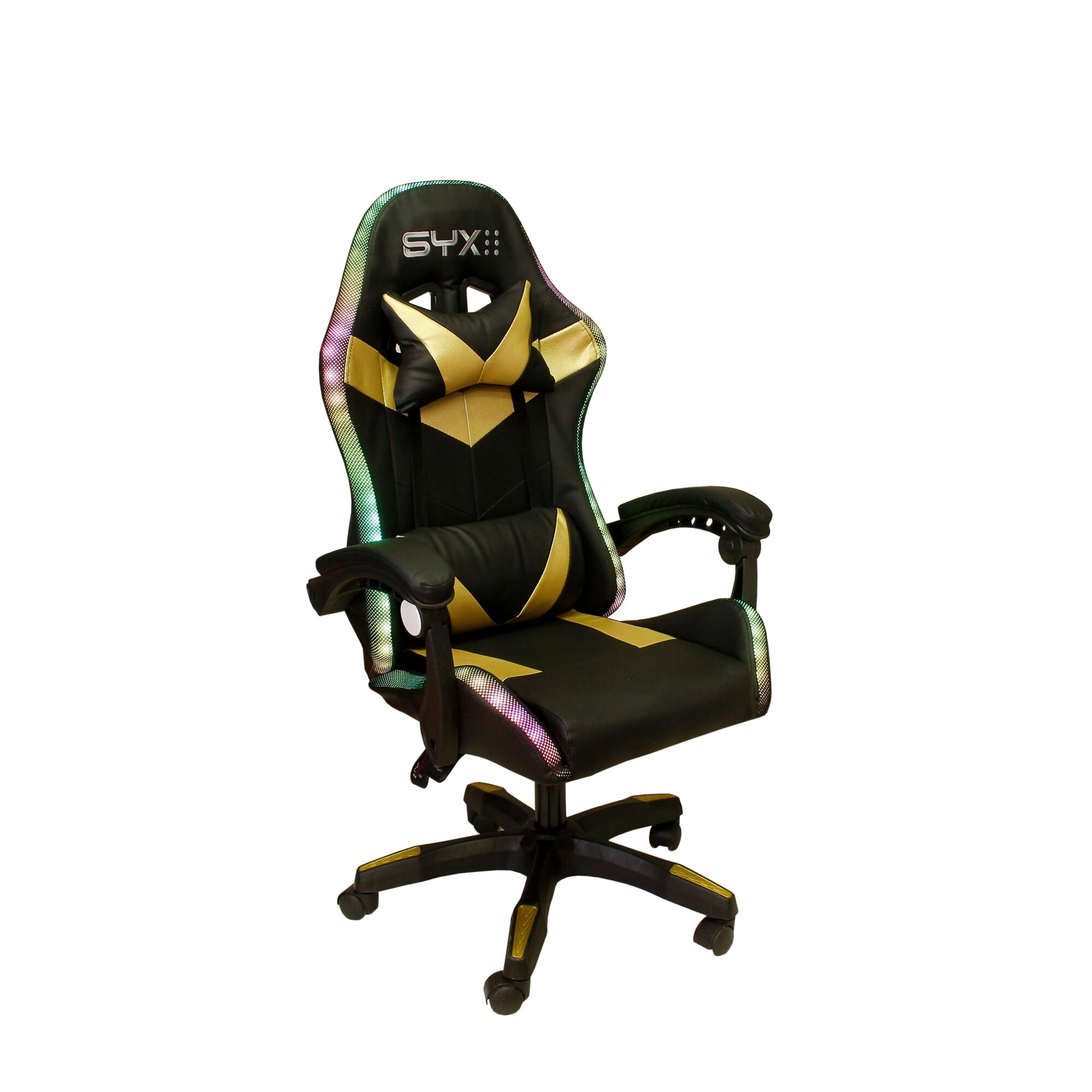 SILLA GAMER SYX GC-S02 BG NEGRA DORADA