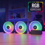 KIT DE 3 FANS AEROCOOL DUO 12 PRO (ARGB - DUAL RING) CON CONTROLADORA Y CONTROL - Imagen 2