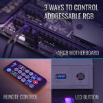 KIT DE 3 FANS AEROCOOL DUO 12 PRO (ARGB - DUAL RING) CON CONTROLADORA Y CONTROL - Imagen 3