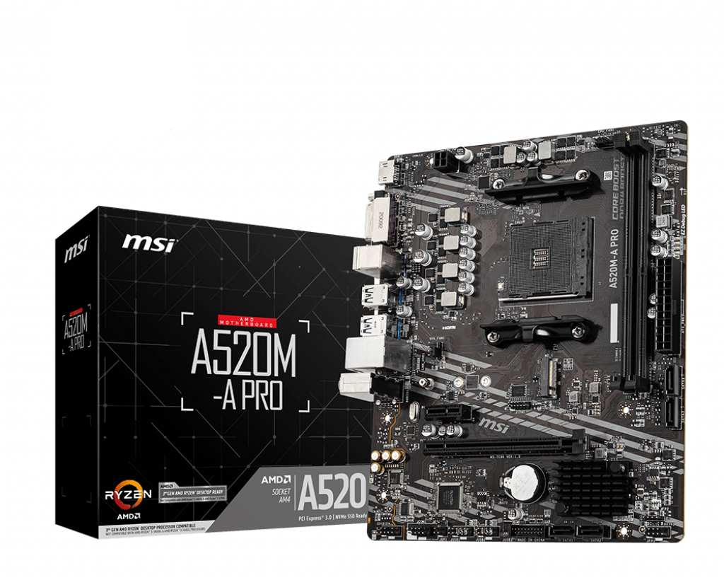 MOTHER MSI A520M PRO DDR4 AM4 (SERIES 3000/4000/5000)