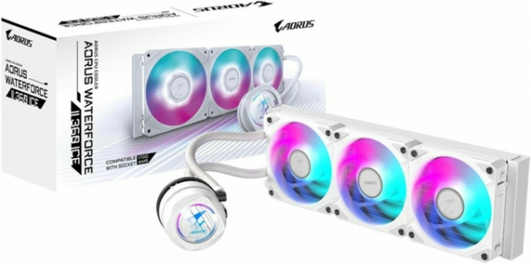 COOLER AORUS WATERFORCE X II 360I BLANCO LCD