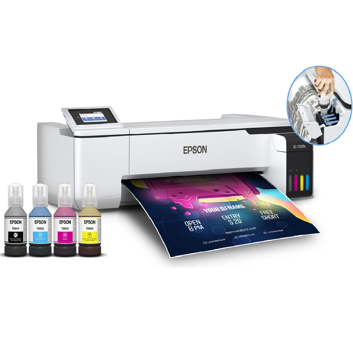 PLOTTER EPSON SURECOLOR T3170X 61CM WIFI SIST CONT