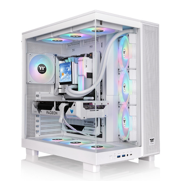GABINETE TT VIEW 380 XL MID-TOWER TG X2 FAN ARGB X1 REVERSE FAN X3 SNOW