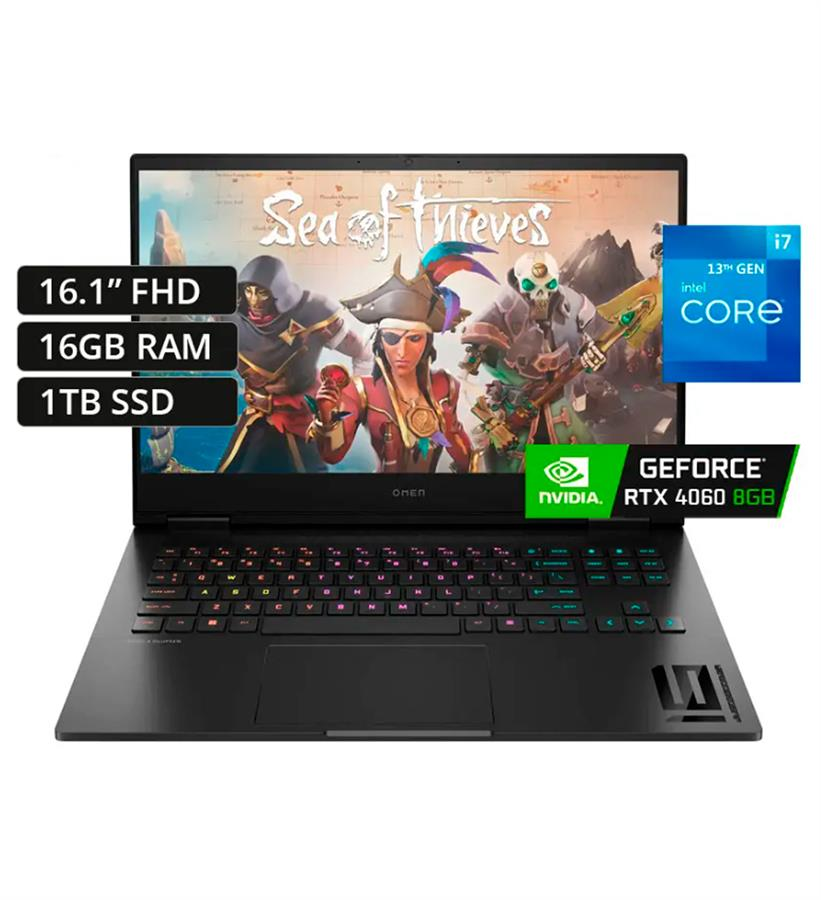 NOTEBOOK GAMER HP OMEN INTEL I7-13620H 16GB 1TB SSD 16.1" FHD RTX 4060 8GB BKP25