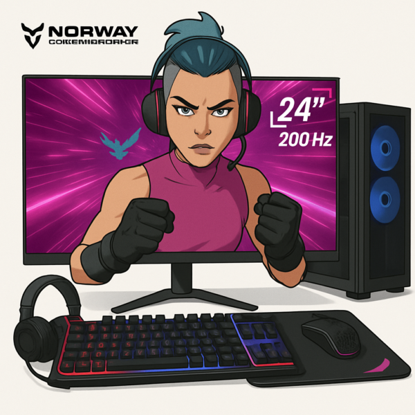 PC Gamer Completa + Monitor 24" 200hz + Combo Perisfericos | AMD Ryzen 5 5500 + Placa de video rx580 8gb+ 16GB RAM + SSD 480 + A520 + Gabinete RGB + Fuente 650w