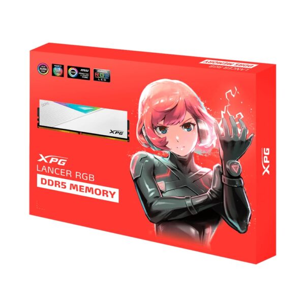 MEMORIA ADATA DIMM XPG LANCER DDR5 16GB 7200MHZ RGB WHITE - Imagen 2