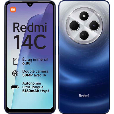 CELULAR XIAOMI REDMI 14C 4G-256GB STARRY BLUE DUAL NANO SIM (MZB0JDOAR) - Imagen 2