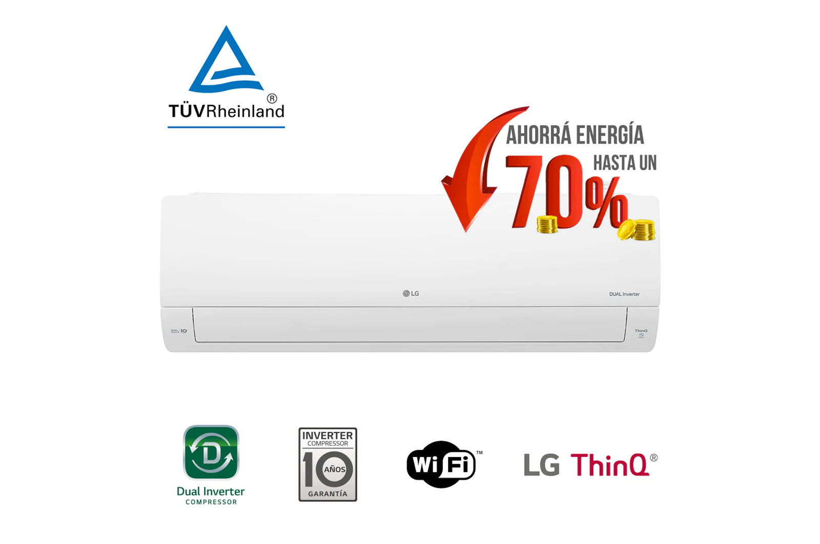 AIRE ACOND LG INVERT DUAL COOL 5400 WIFI