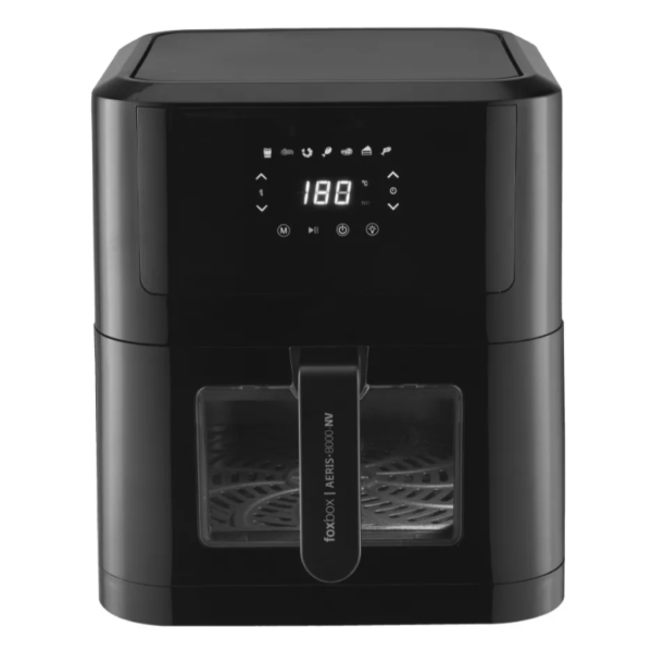FREIDORA DE AIRE FOXBOX GENUS AERIS-8000NV EASY FRY 8LT NEGRO 1800W (8108) - Imagen 2