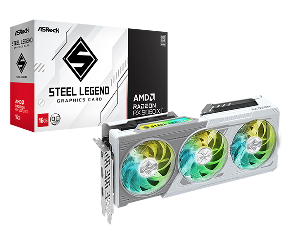 PLACA ASROCK RADEON RX9060XT STEEL LEGEND 16GB OC (RX9060XT SL16GO)(90-GA5JZZ-00UANZ)