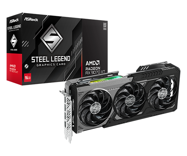 PLACA ASROCK RADEON RX9070 XT STEEL LEGEND DARK 16GB (90-GA5VZZ-00UANZ)