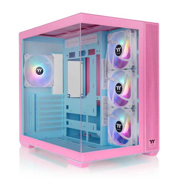 Gabinete TT View 380 Mid-Tower TG x2 Fan ARGB x4 Bubble Pink - Imagen 2