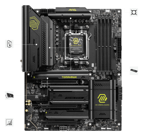 Motherboard MSI MAG X870E TOMAHAWK WIFI AM5 DDR5 - Imagen 2