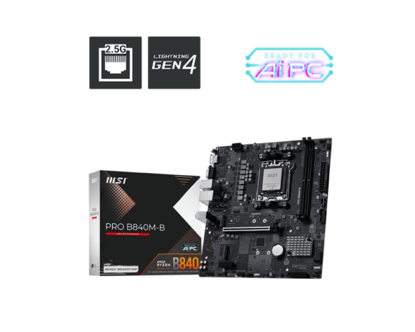 Motherboard MSI PRO B840M-B AM5 DDR5 - Imagen 2