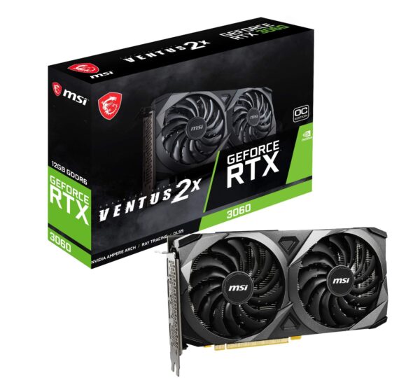 PLACA MSI GEFORCE RTX 3060 VENTUS 2X OC 12GB GDDR6