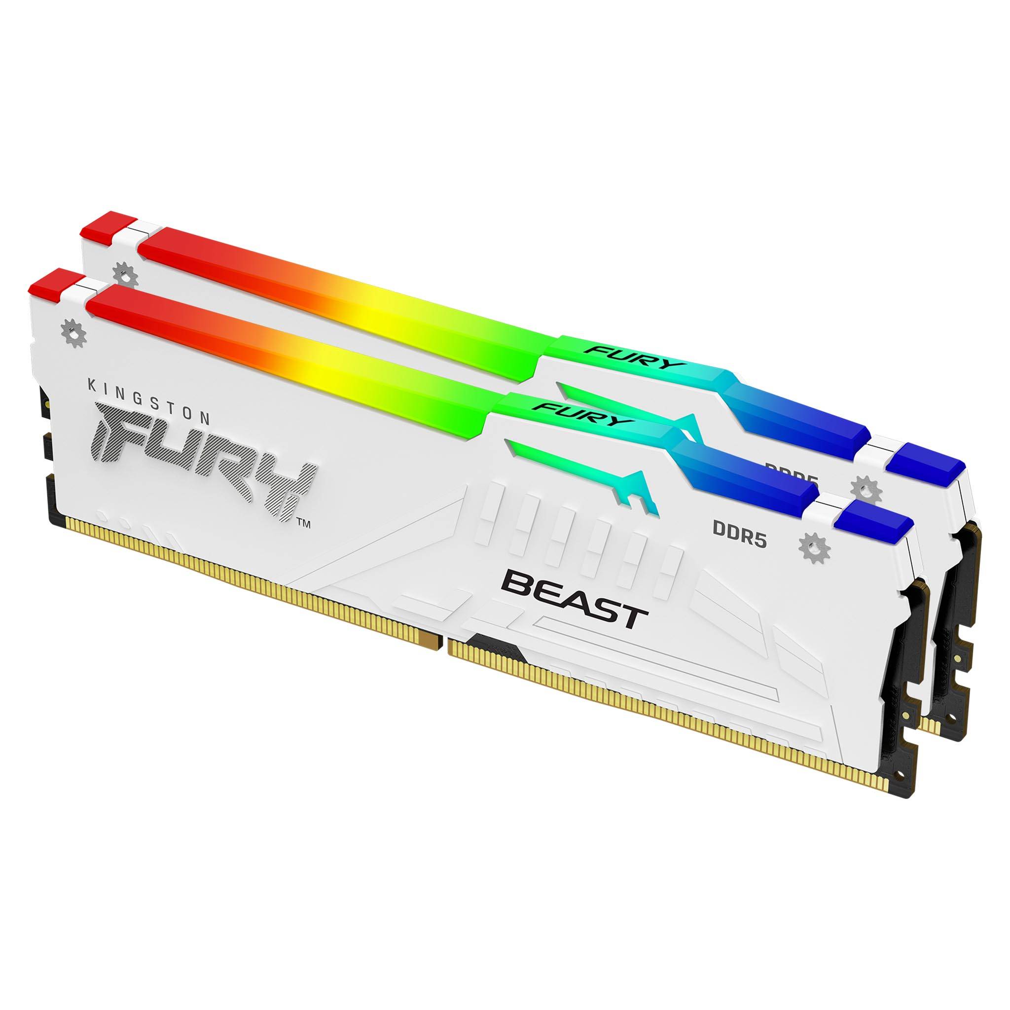 MEMORIA DDR5 KINGSTON 32GB (2X16GB) 5600 MHZ FURY BEAST WHITE RGB EXPO