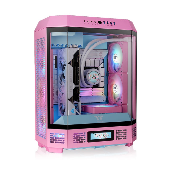 GABINETE TT THE TOWER 600 MID-TOWER TG X3 FAN X2 BUBBLE PINK