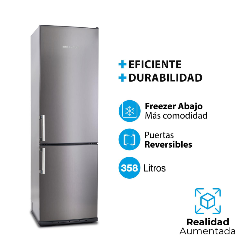 HELADERA CFREEZER KOHINOOR KHGA409 - ACERO 358LTS CICLICA FREEZER C3 CAJONES - Imagen 2