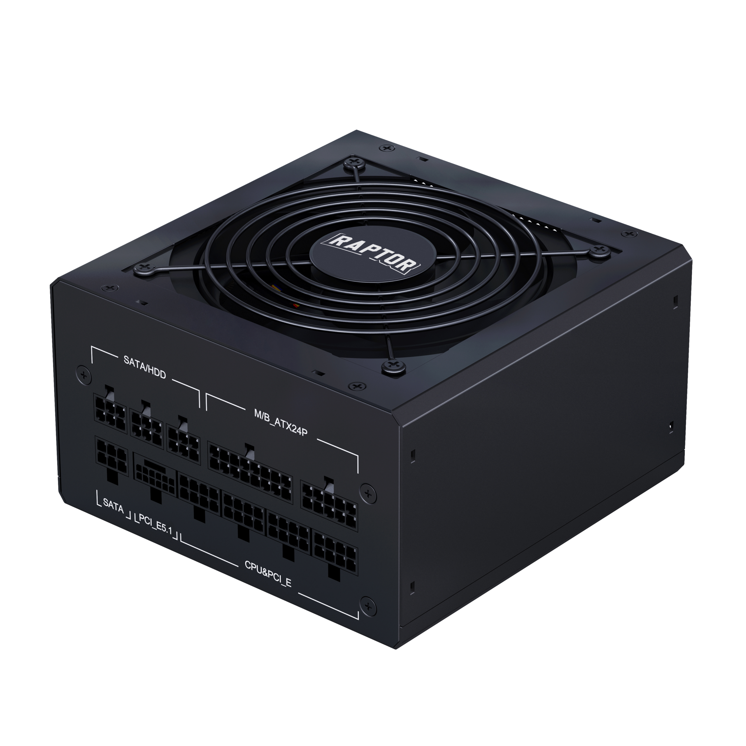 FUENTE RAPTOR VOLT 1000W 80 PLUS GOLD FULL MODULAR PCIE 5.1 NEGRA (7572)