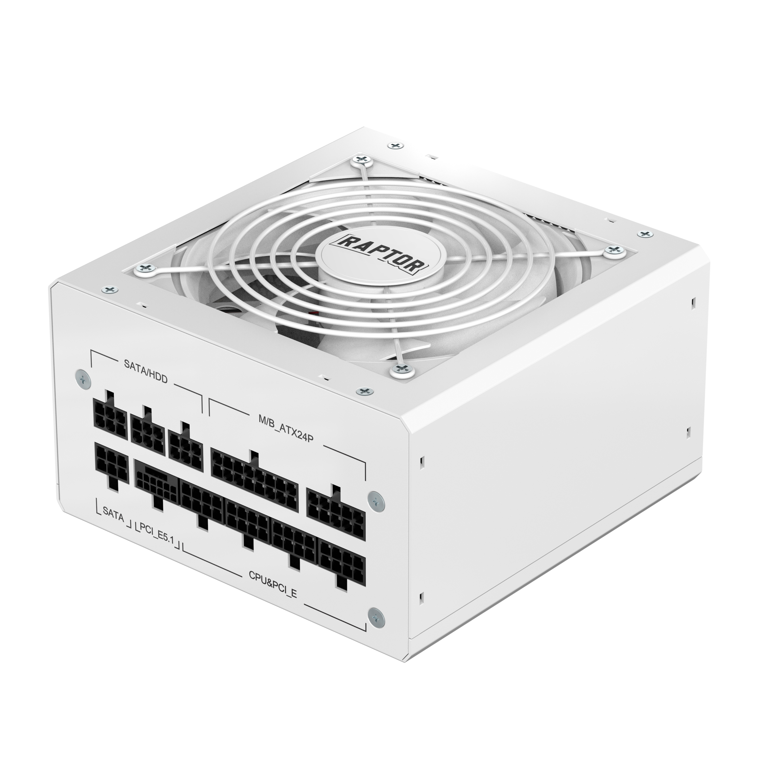 FUENTE RAPTOR VOLT 1000W 80 PLUS GOLD FULL MODULAR PCIE 5.1 BLANCA (7640)