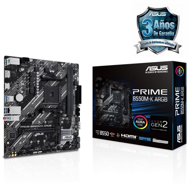 MOTHERBOARD ASUS PRIME B550M-K ARGB AM4 DDR4