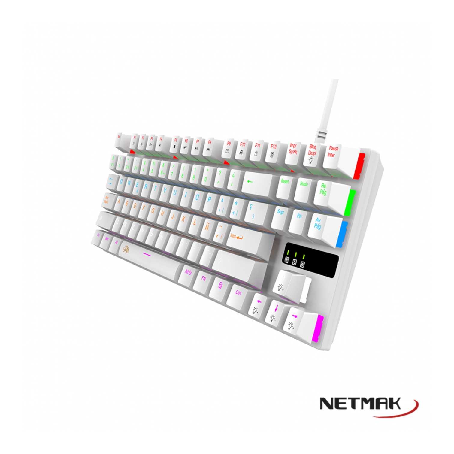 TECLADO MECANICO GAMER FORMATO 80% NM-SKILL BLANCO NETMAK - Imagen 2