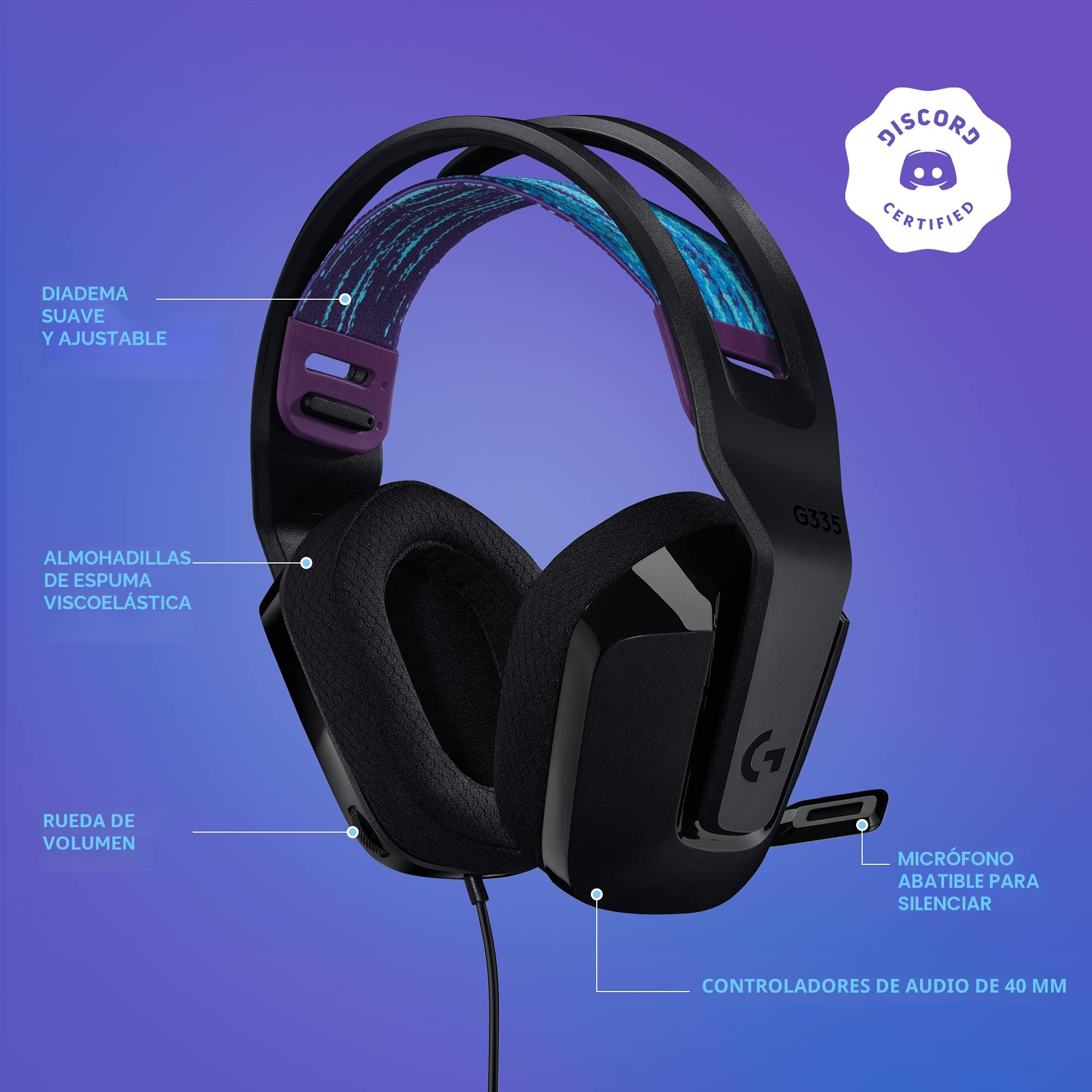 Auricular LOGITECH G335 Negro - Imagen 2