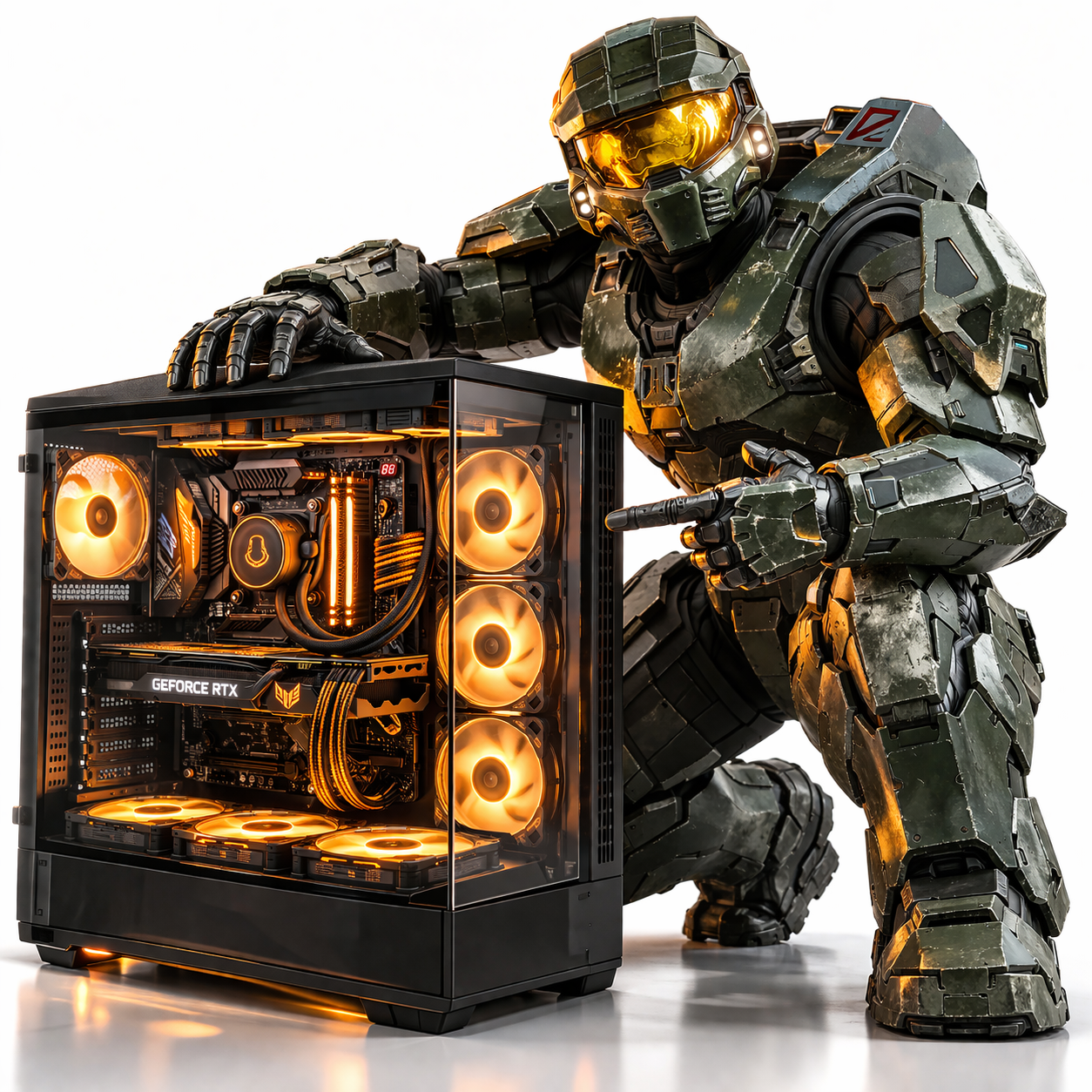 PC GAMER RYZEN 7 5700X B550 DDR4 16GB X2 RTX 3080 10GB SSD 1TB 750W 80+ WATER COOLING 360MM GAB RGB