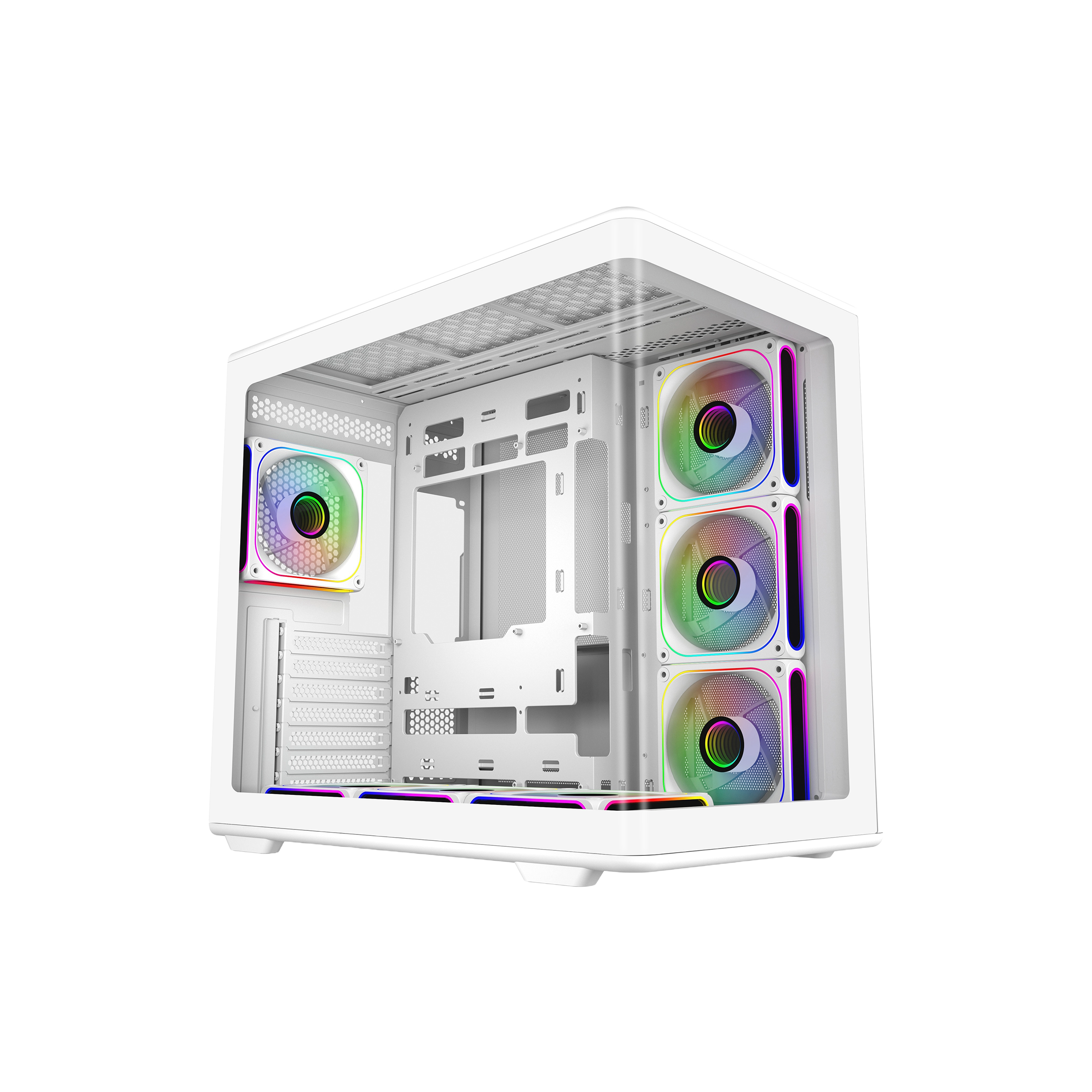 GABINETE COOLER MASTER ELITE 600 WHITE 7 ARGB - Imagen 2