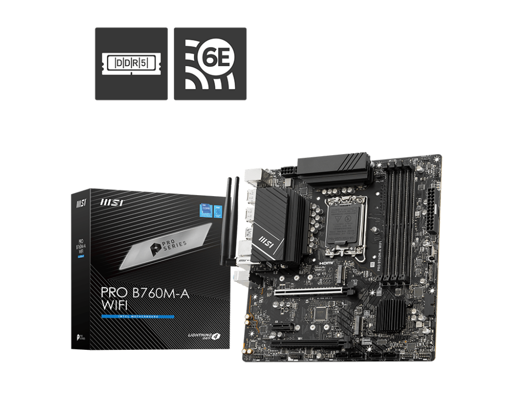 Mother MSI PRO B760M-A WIFI DDR5 1700 (12va/13va/14va Gen) (9572)