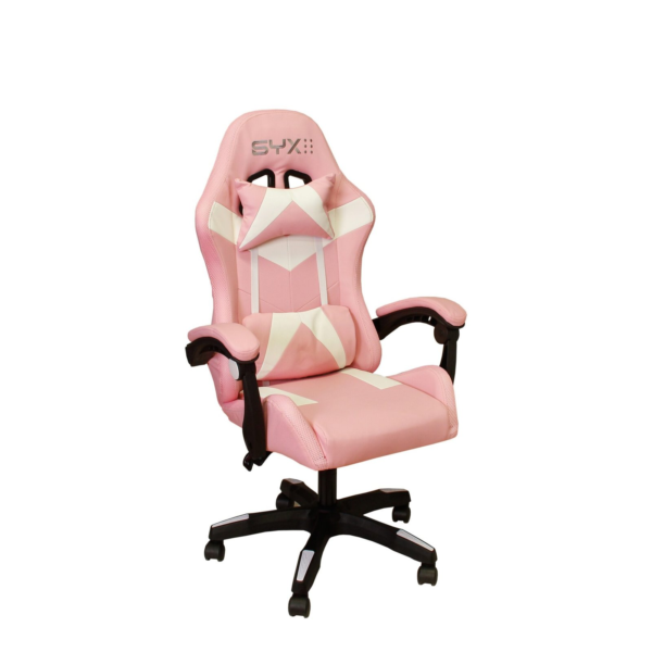 SILLA GAMER SYX GC-S02 PK WH ROSA BLANCO RGB