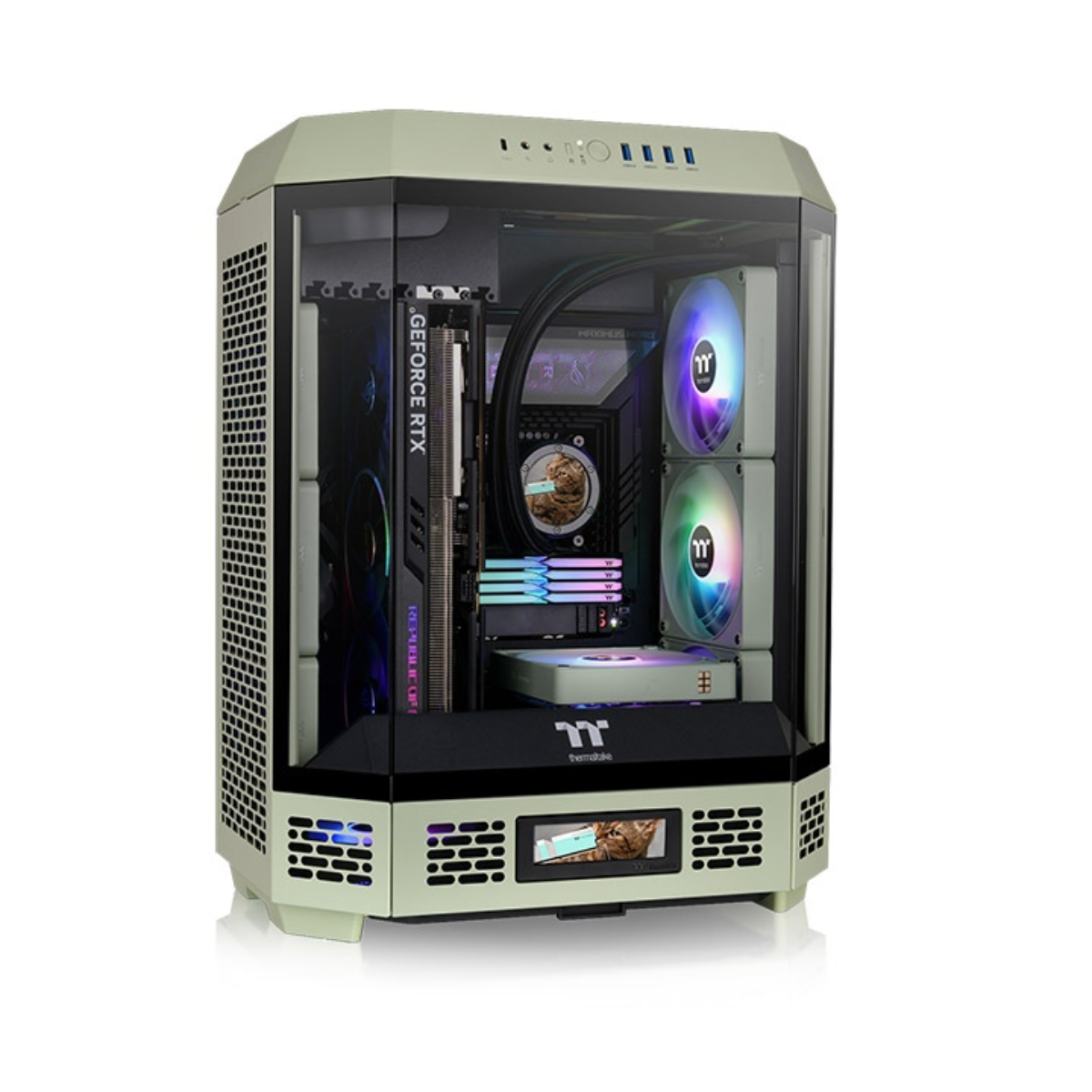 GAB THERMALTAKE THE TOWER 600 MATCHA GREEN 2*FAN