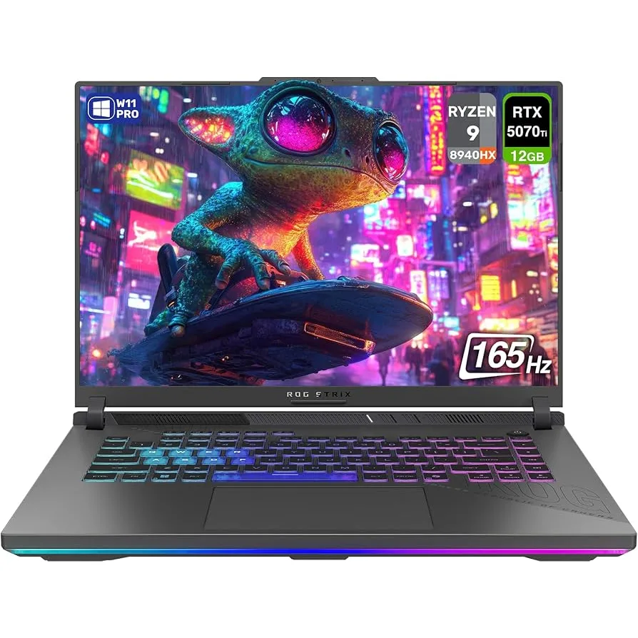 NOTEBOOK GAMER Asus ROG STRIX G16 G614PP-WH94 GAMING AMD Ryzen™ 9 8940HX 1TB SSD 16GB 16" (1920x1200) 165Hz WIN11 NVIDIA® RTX 5070 8192MB ECLIPSE GRAY Backlit Keyboard
