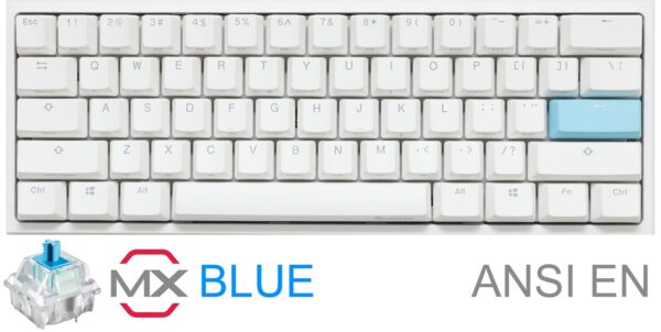 TECLADO GAMER DUCKY ONE 2 MINI PURE WHITE BLANCO RGB CHERRY BLUE RGB DOUBLE SHOT PBT MECANICO