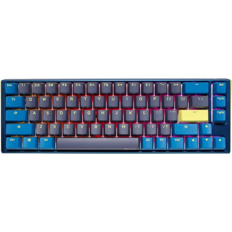 TECLADO MECANICO DUCKY ONE 3 DAYBREAK SF TECLAS AZULESVELOCIDAD INTERRUPTOR PLATEADO INGLES PBT DOBLE DISPARO SIN COSTURAS ESTUCHE SUPERIOR AZUL ESTUC