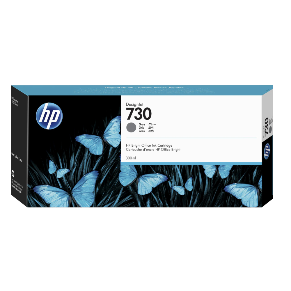 P2V72A HP 730 300-ML GRAY INK CARTRIDGE (1302)
