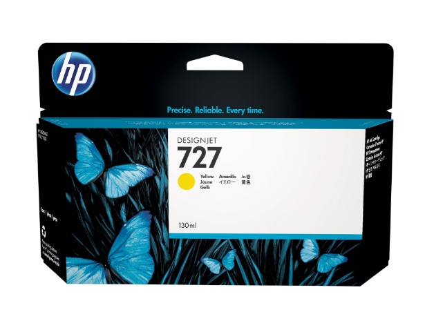 B3P21A HP 727 130-ML YELLOW DESIGNJET INK (3765)
