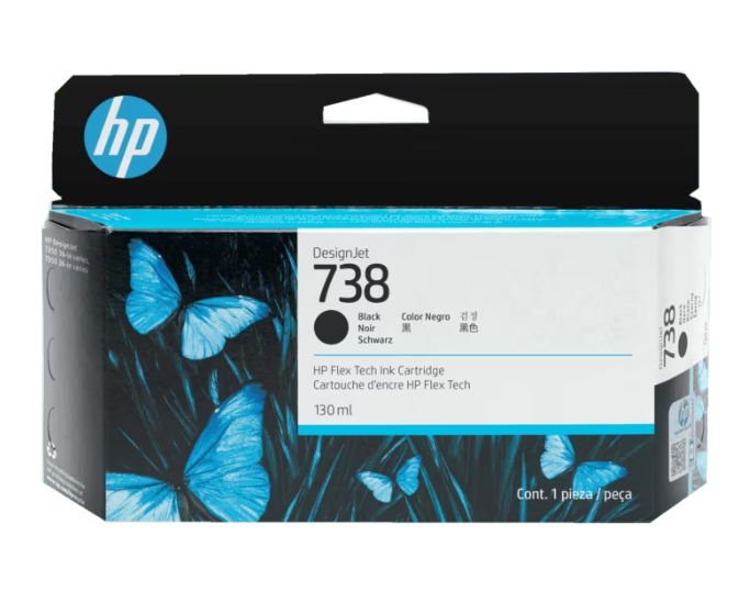 498N4A HP 738 130-ML BLACK DESIGNJET INK (8853)