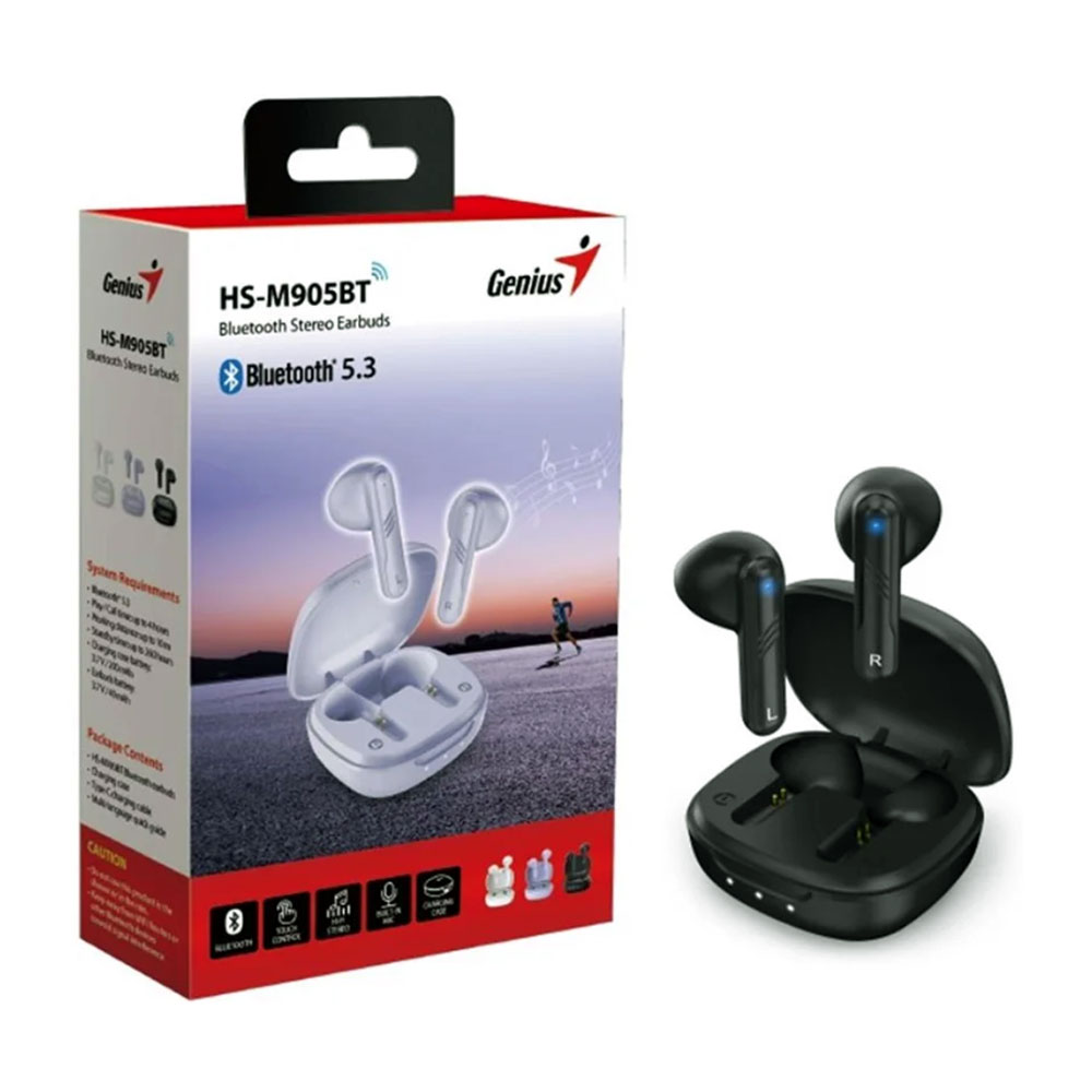 AURICULARES GENIUS HSM905BT BT5.0 NEGRO