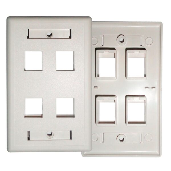 FACE PLATE GLC 4 PUERTOS CAT 5E/6 RJ45