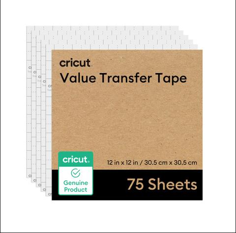 CINTA DE TRANSFERENCIA CRICUT VALUE DE 12 X 12 PULGADAS, 75 HOJAS