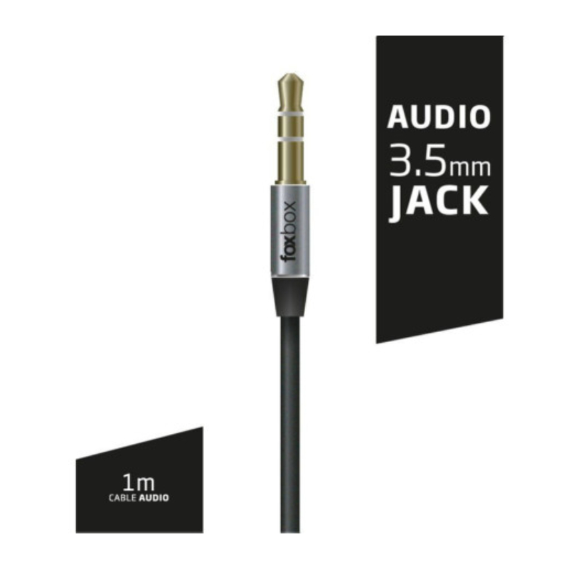 CABLE AUDIO MINI PLUG A MINI PLUG MM 1MTS 35MM NEGRO FOXBOX