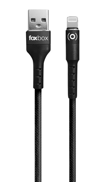 CABLE FOXBOX ROUND PRO LIGHTNING A TYPE-C NEGRO 125M (7431)