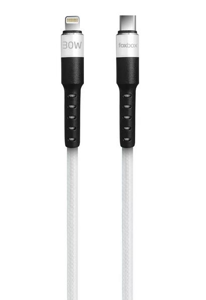 CABLE FOXBOX ROUND PRO TYPE-C A TYPE-C BLANCO 125M (7432)