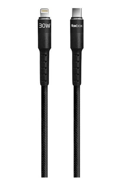 CABLE FOXBOX ROUND PRO TYPE-C A TYPE-C NEGRO 125M (7434)