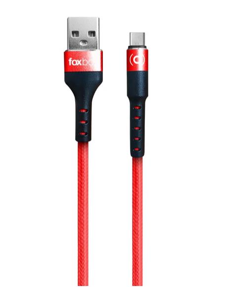 CABLE FOXBOX ROUND PRO LIGHTNING A TYPE-C ROJO 125M (7474)